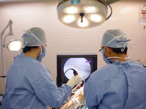 手術中（鏡視下全十字靭帯再建術）の様子