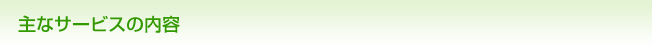 主なサービスの内容
